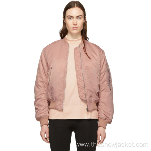 OEM New Solid Color Bomber Jacket for Women